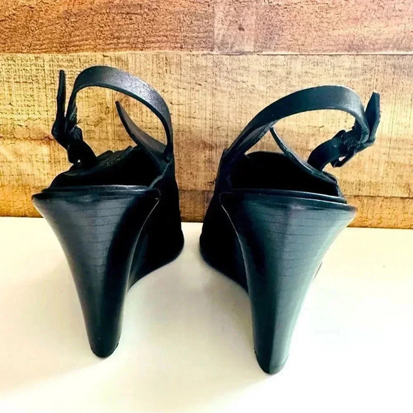 All Saints Elin Wedge Leather Sandals - Picture 5 of 8